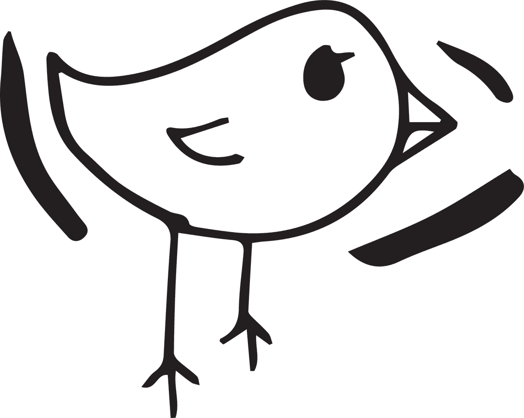 Simple Bird Doodle Illustration on Transparent Background for Nature Concepts