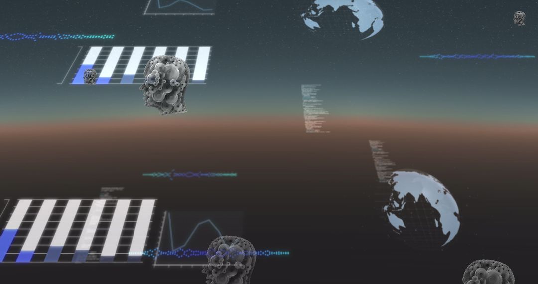 Futuristic Global Digital Interface Concept with Data Processing