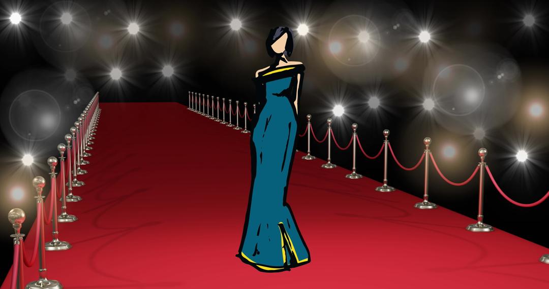 Elegant Woman in Blue Gown on Red Carpet - Free Images, Stock Photos and Pictures on Pikwizard.com