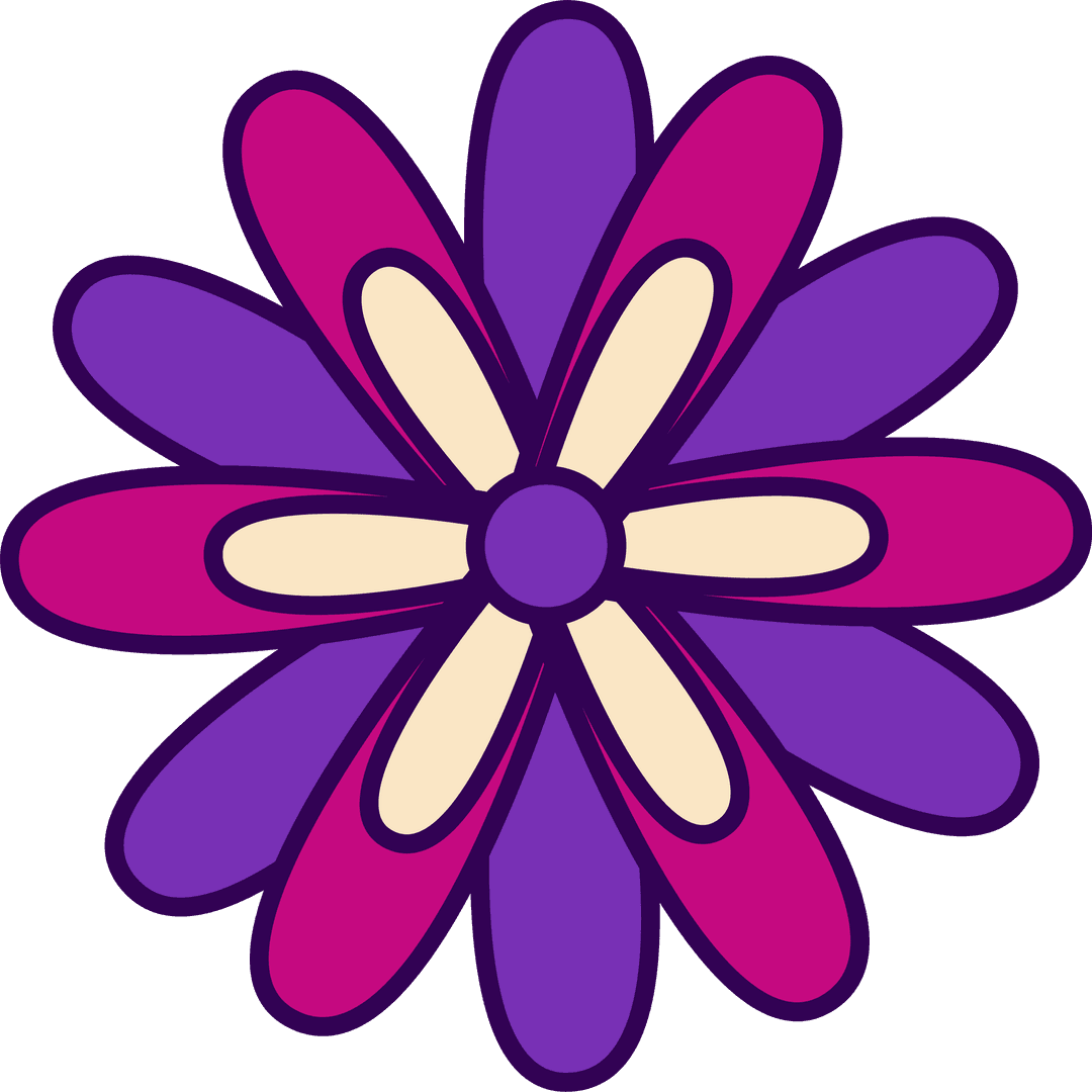 Vibrant Flower Vector with Transparent Background Design