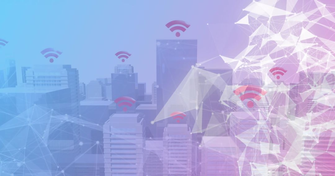 Futuristic Cityscape with Global Network Connections