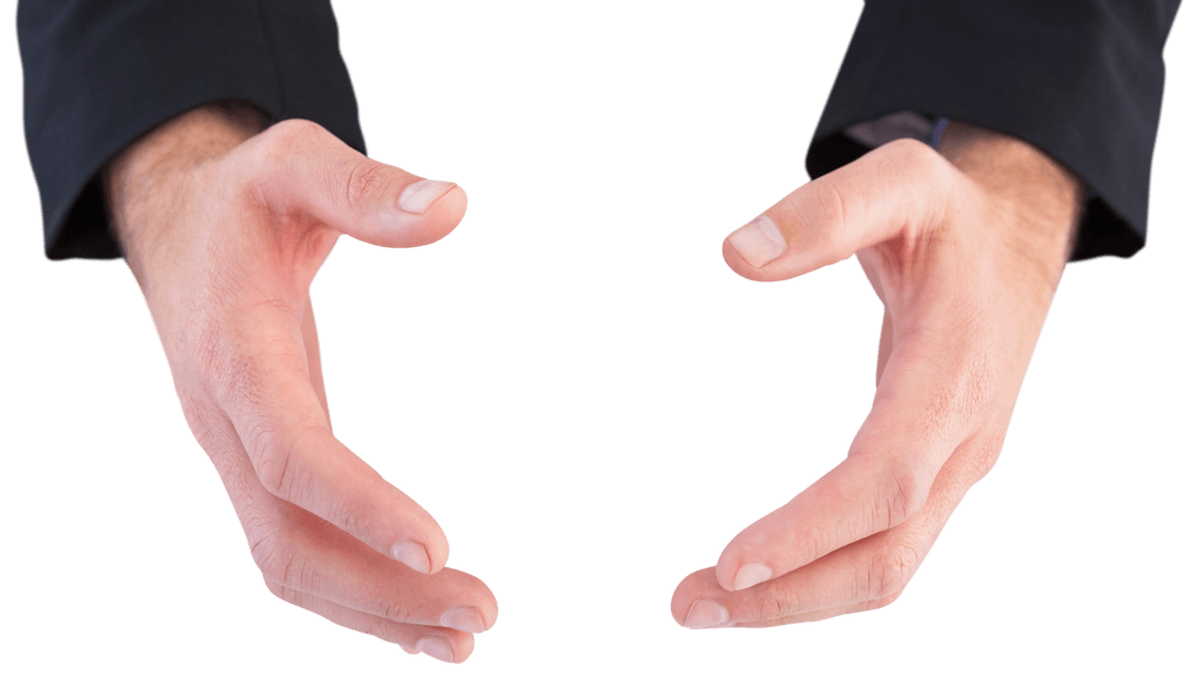 Transparent Touching Movement Jesturing Hands on Office Background
