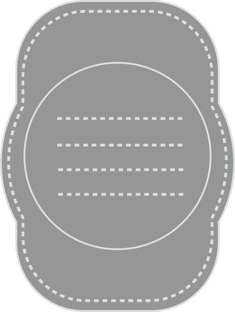 Gray badge with empty text area on transparent background