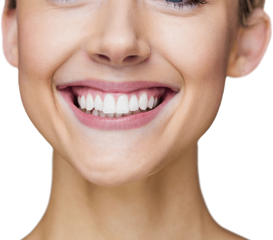 Transparent Smile Closeup of Happy Woman Showing Perfect Teeth