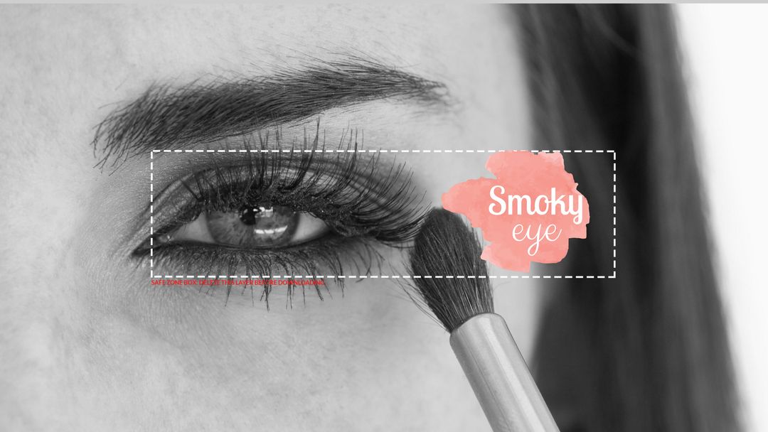 Close-Up of Smoky Eye Makeup Application Black and White