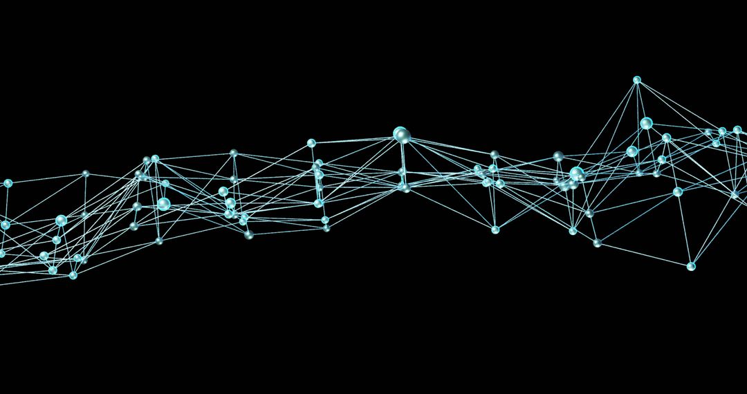 Digital Network Connections on Black Abstract Background