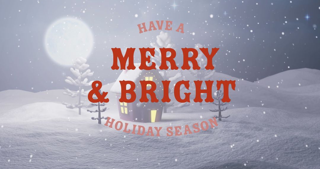 Festive Greeting on Snowy Winter Landscape with Soft Glow