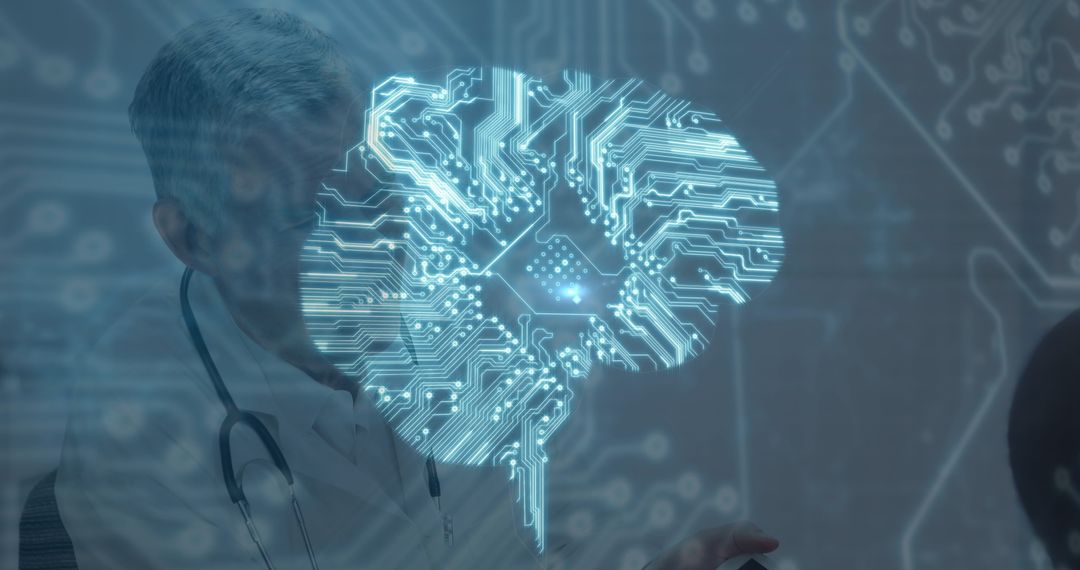 Futuristic Medical AI Technology Concept with Doctor