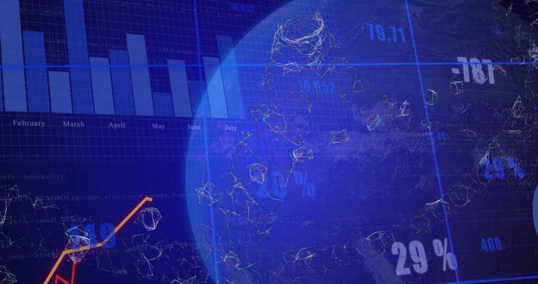 Futuristic Data Analytics Dashboard with Digital Globe