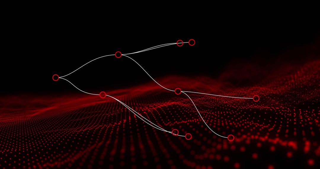 Dynamic Digital Network Over Red Wavy Matrix