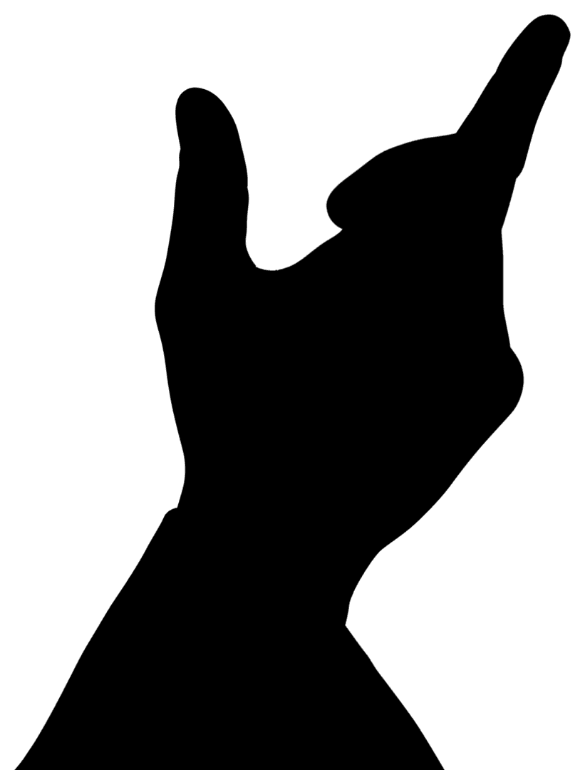 Pointing Finger Silhouette on Transparent Background