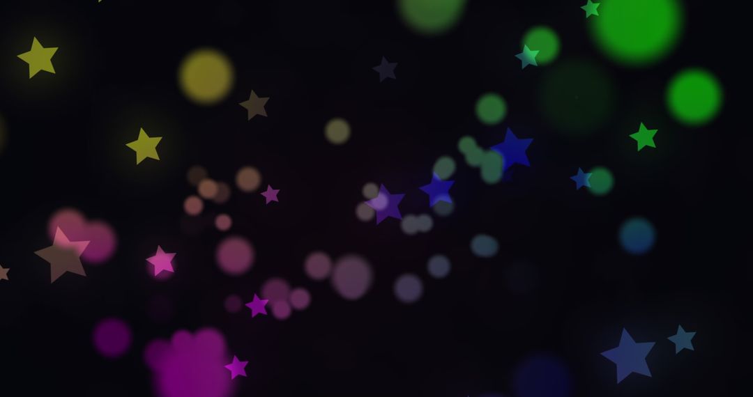 Colorful Bokeh Stars on a Dark Background