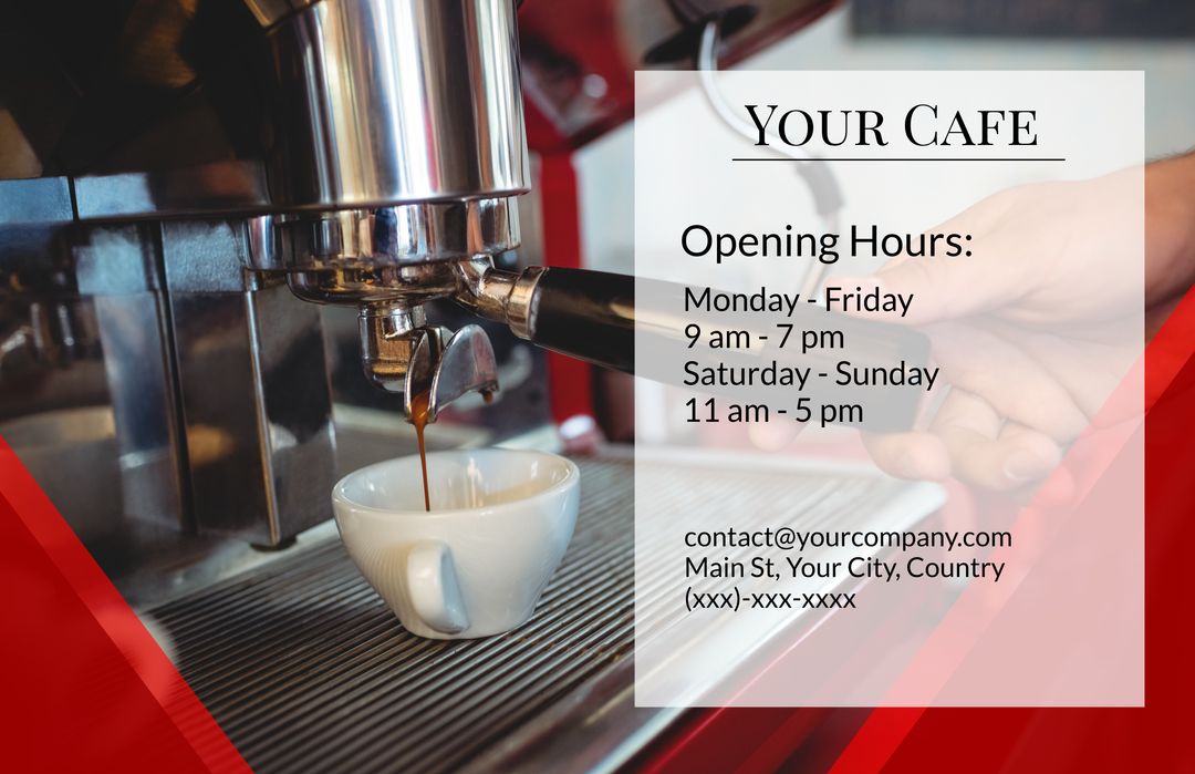 Espresso Machine Pouring Fresh Coffee in Cafe Promotion