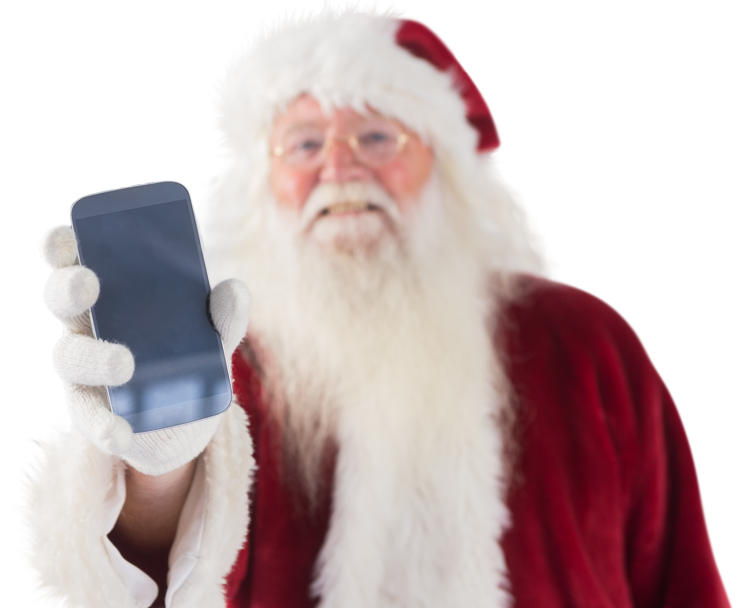 Transparent Santa Claus Showing Smartphone Display - Download Free Stock Images Pikwizard.com