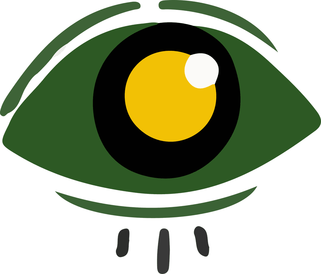 Visionary Green Eye Abstract with Transparent Background