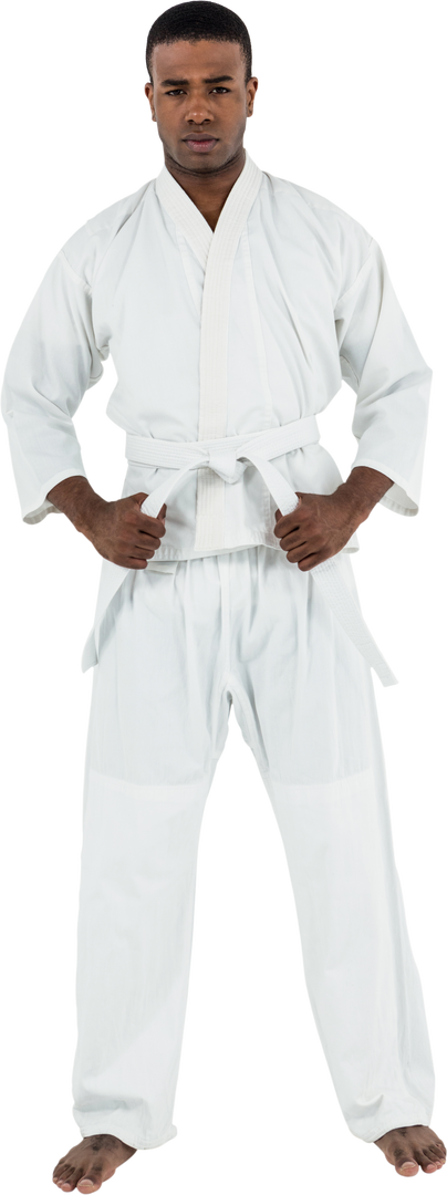 Confident Karate Fighter Standing in Traditional Gi on Transparent Background - Download Free Stock Images Pikwizard.com