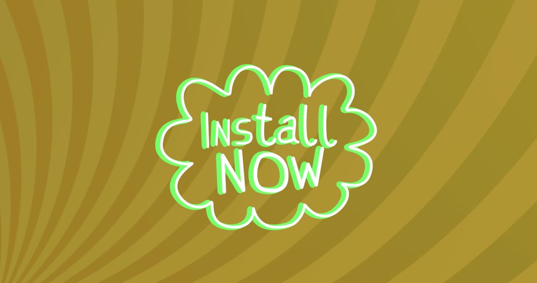 Bold 'Install Now' Text on Abstract Green Swirl Background