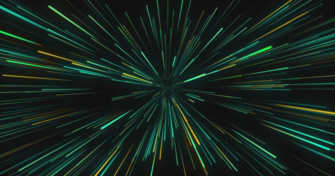 Dynamic Light Trails on Black Background Illustration