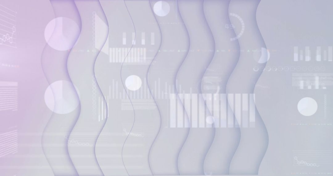 Abstract Financial Data Visualization on Wavy Light Background