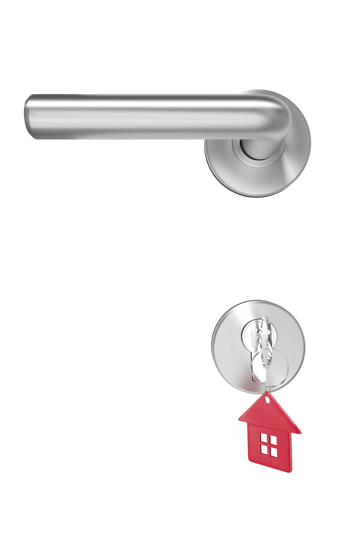 Transparent Door Handle with Key in Keyhole Concept