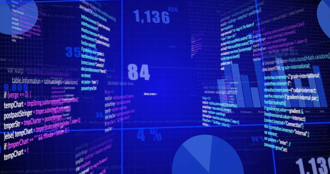 Futuristic Digital Code and Data Visualization Overlays
