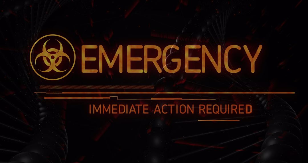 Emergency Alert with Biohazard Symbol Signaling Immediate Action