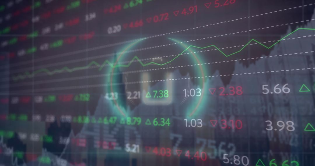 Stock Market Graphs and Battery Icon Concept