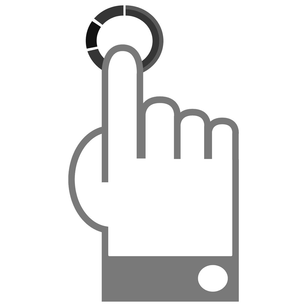 Digital Hand icon Finger Internet Interface Designs on Transparent Backdrop