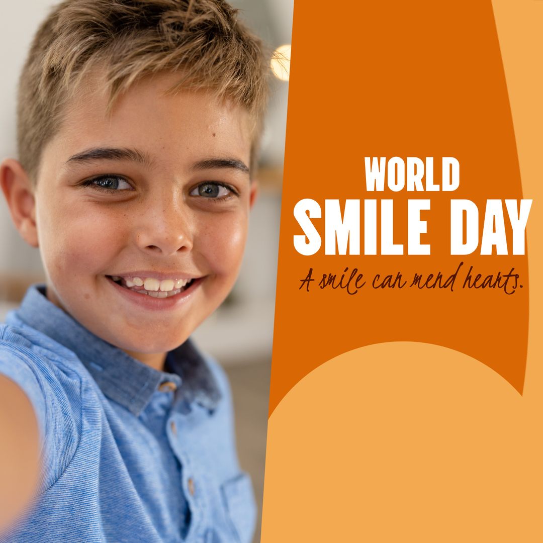 Cheerful Boy Celebrating World Smile Day with Positivity