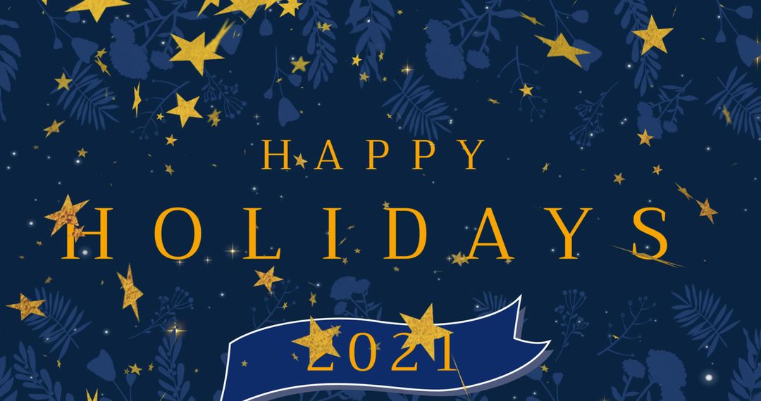 Festive Happy Holidays Greeting Card with Falling Stars