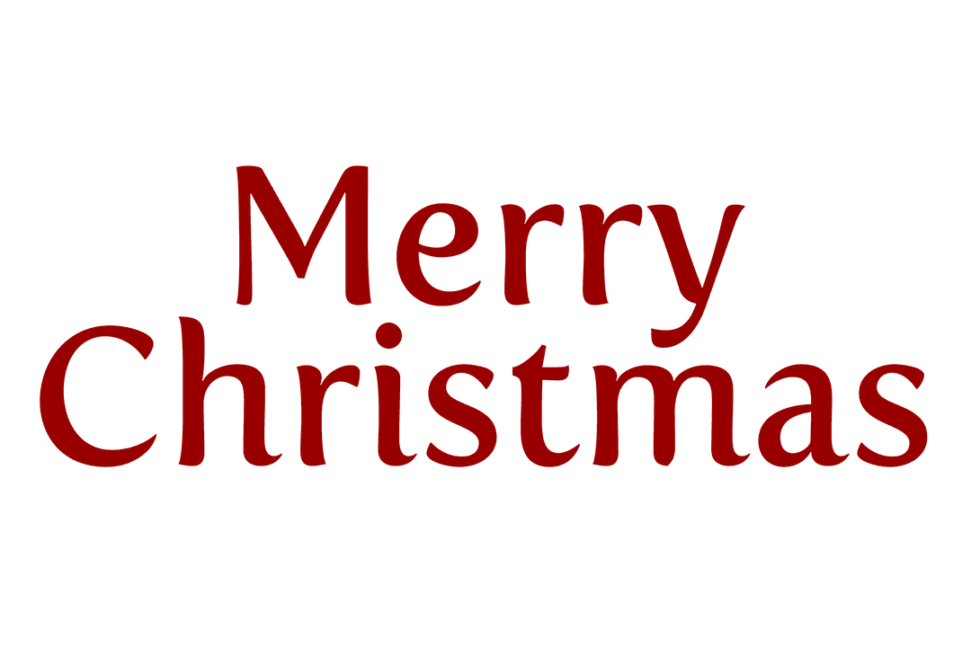 Merry Christmas Transparent Text Isolated on Translucent Capacity
