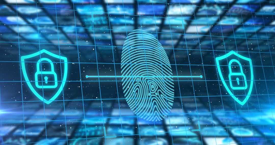 Biometric Fingerprint Scanner and Security Padlocks Concept