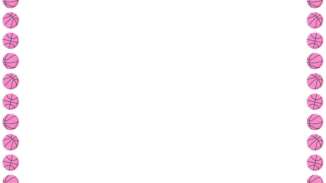 Pink Basketball Border with Transparent Background for Sports Design