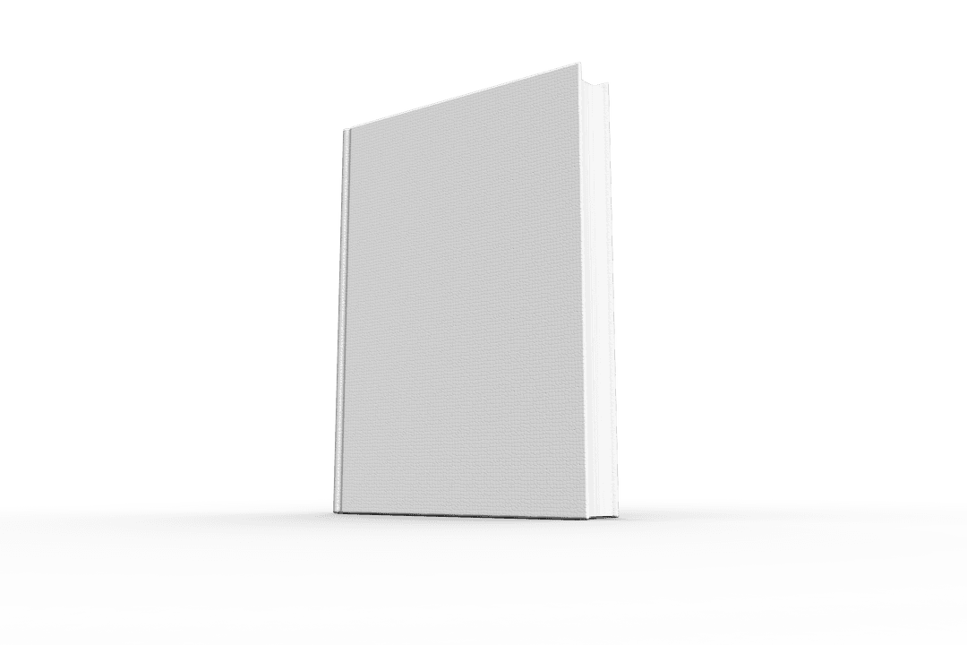 White Closed Book Illustration on Transparent Background