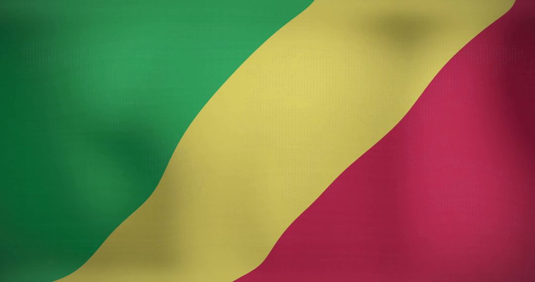 Congo National Flag Waves in Vibrant Colors