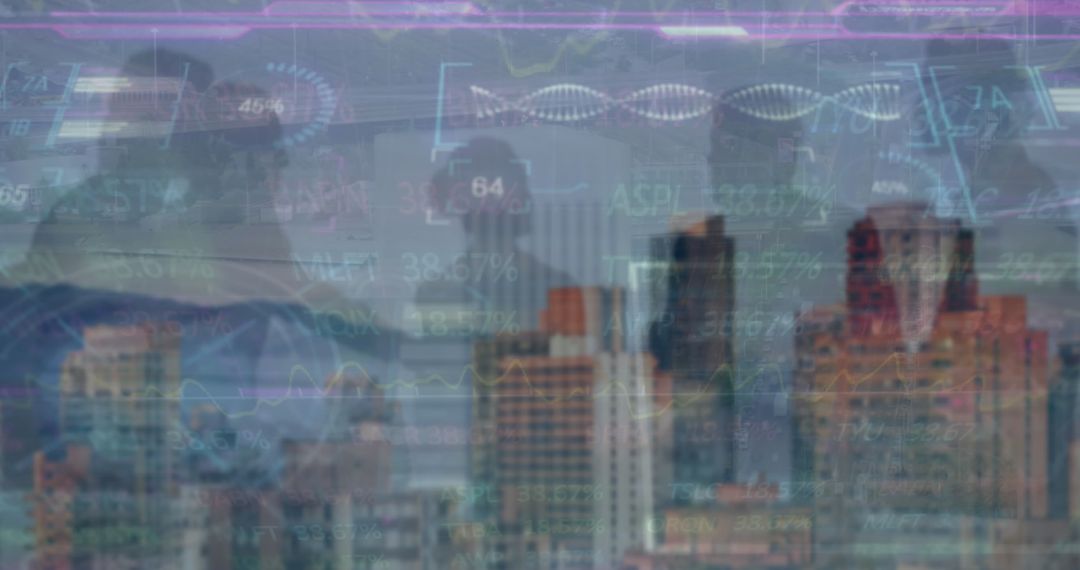 Futuristic Skyline Blending with Technology Graphs and Data Helix