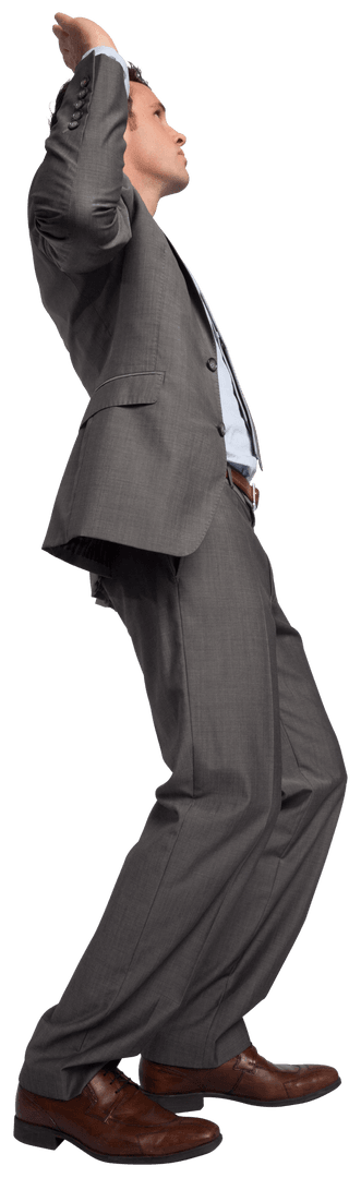 Transparent Businessman Posing with Animated Gesture