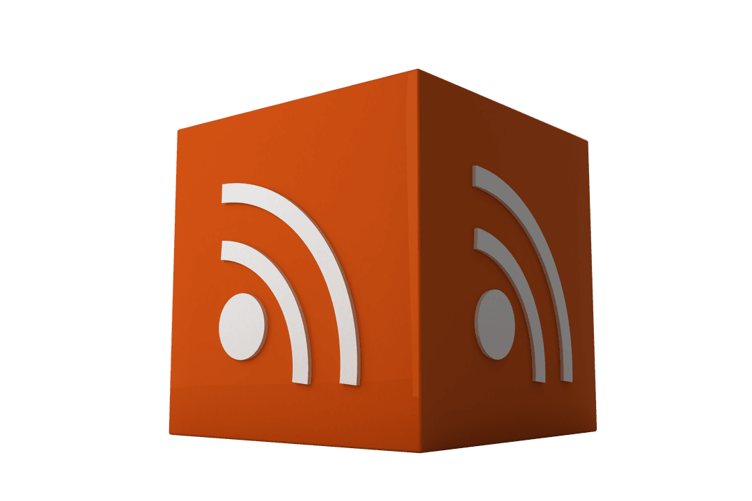 Digital Cube with Wi-Fi Icons on Transparent Background