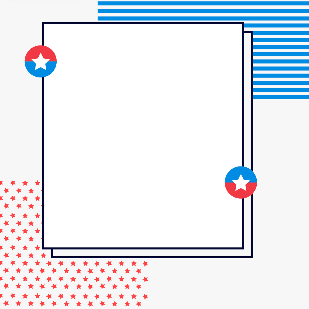 Minimalist Transparent Background with Retro Star Elements