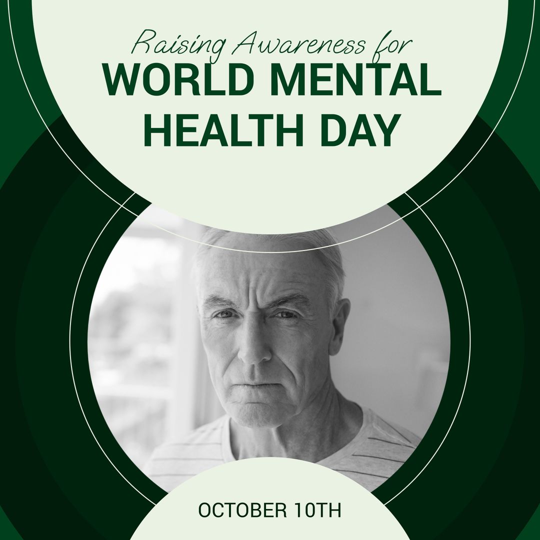 World Mental Health Day Awareness with Concerned Senior - Download Free Stock Templates Pikwizard.com