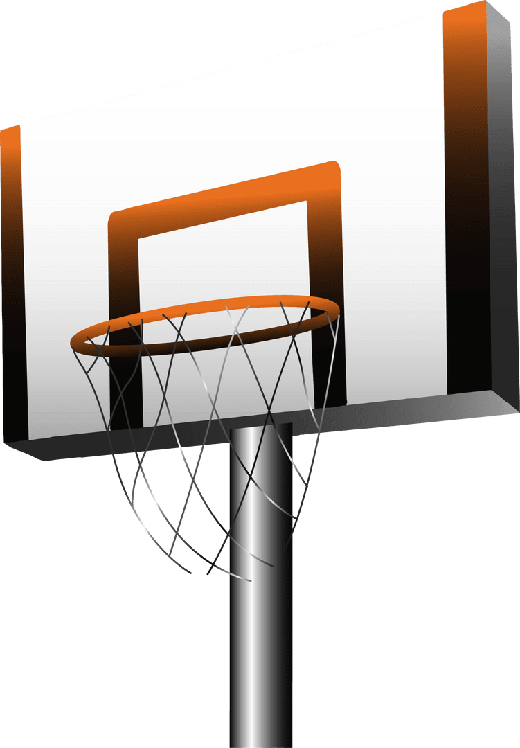 Minimalistic Basketball Hoop Transparent Design Illustration