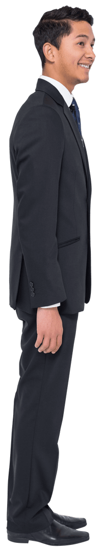 Transparent Businessman in Formal Suit Side Profile