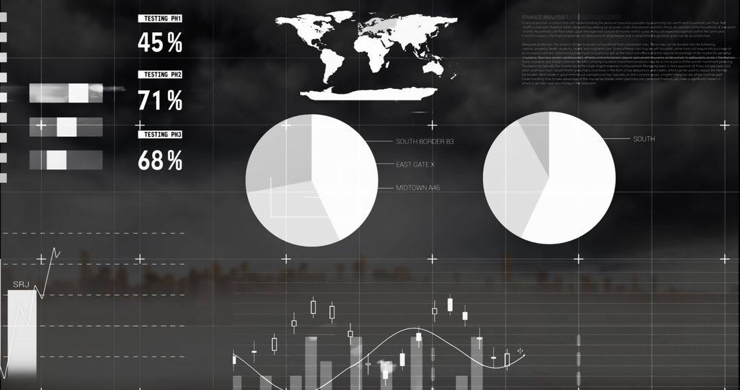 Abstract Business Infographic Interface Over Cityscape