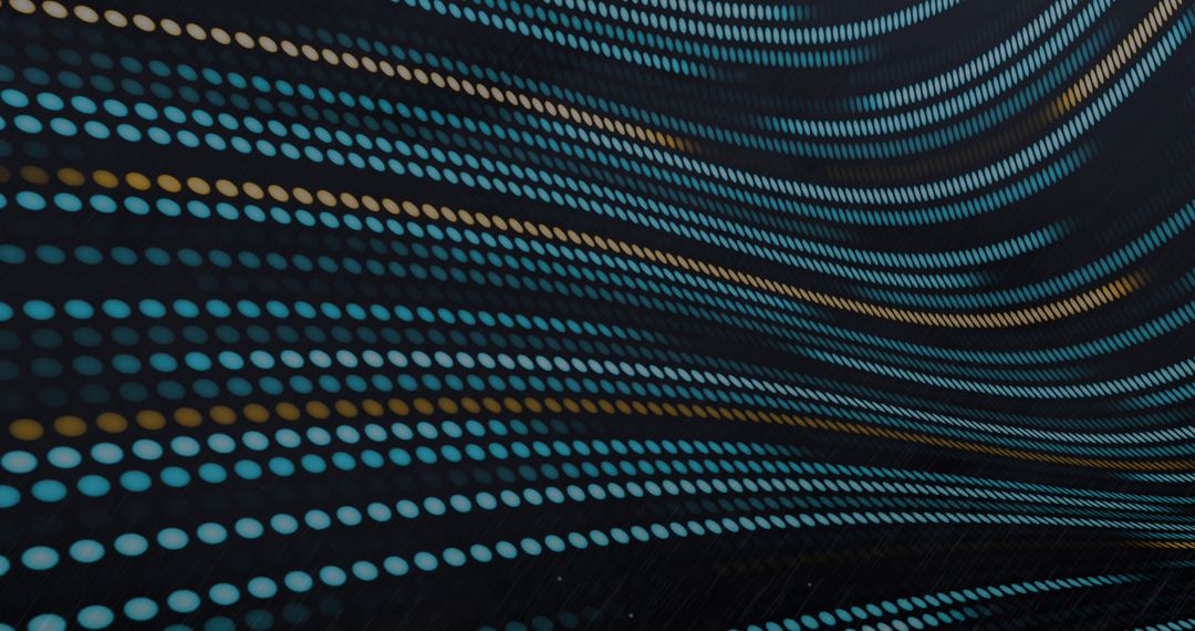 Abstract Digital Wave of Dotted Pattern with Green and Yellow