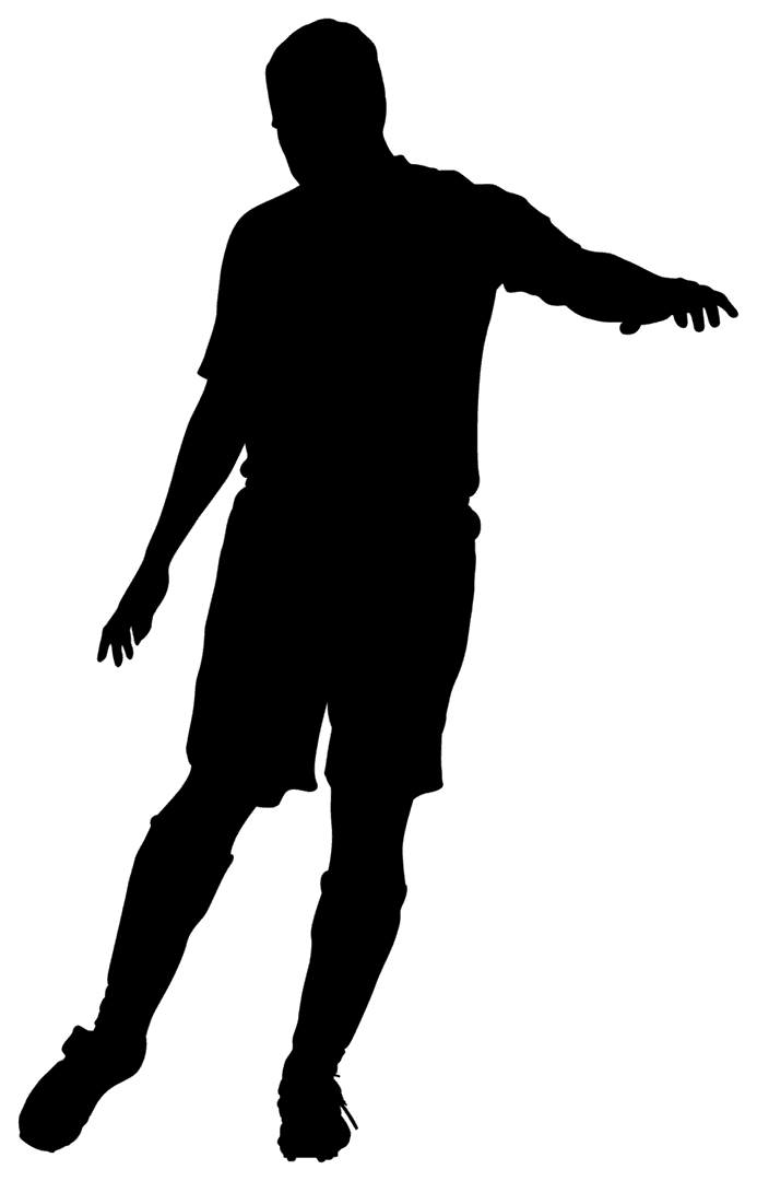 Silhouette of martial artist performing high kick on transparent background