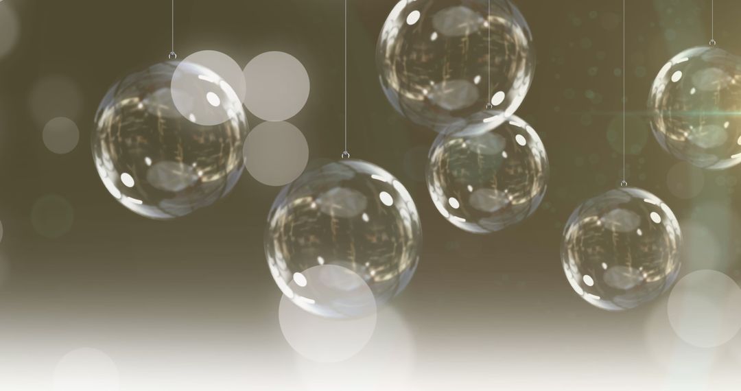 Floating Transparent Christmas Baubles with Bokeh Effect