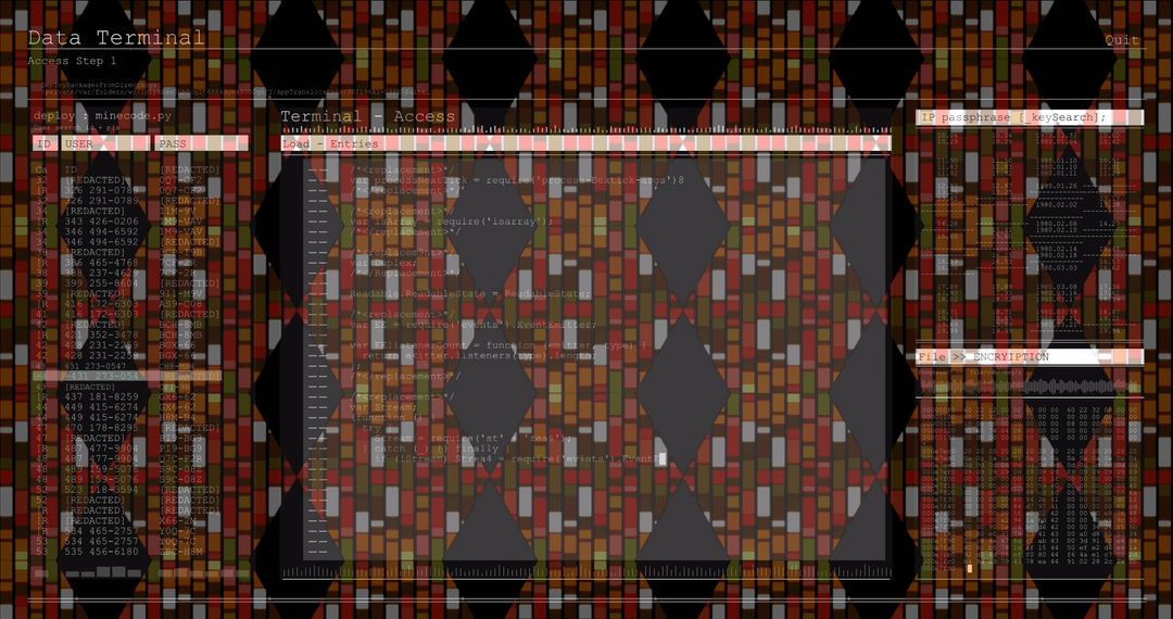 Data Processing Interface on Abstract Geometric Background