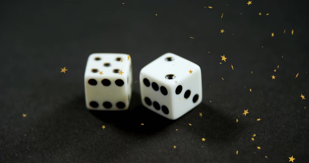 Falling Stars and Dice Symbolizing Gambling Concept