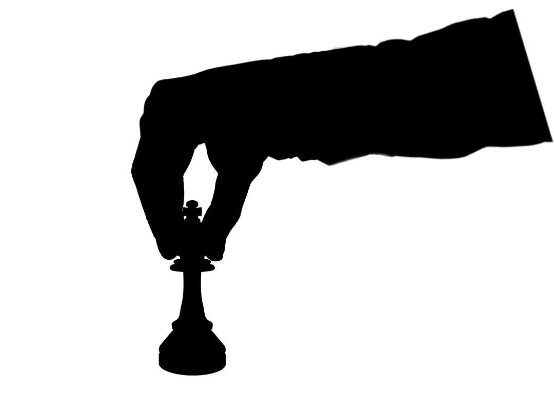 Transparent Silhouette of Man Playing Chess in PNG Format