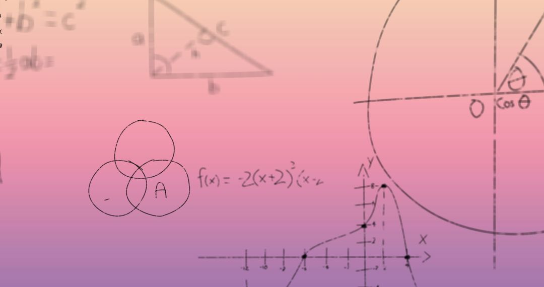 Complex Mathematical Illustrations on Gradient Background